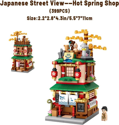 US Local 4 PACK Brick Building Set For Kids, 2969 PCS Building Blocks Kit Japanese Street Building Toy Set Gift For 6-15 Years Old Kid And Adult