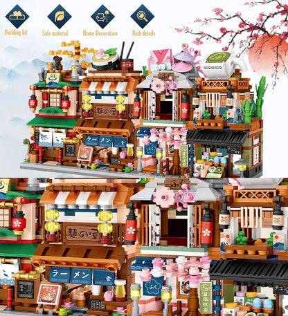 US Local 4 PACK Brick Building Set For Kids, 2969 PCS Building Blocks Kit Japanese Street Building Toy Set Gift For 6-15 Years Old Kid And Adult