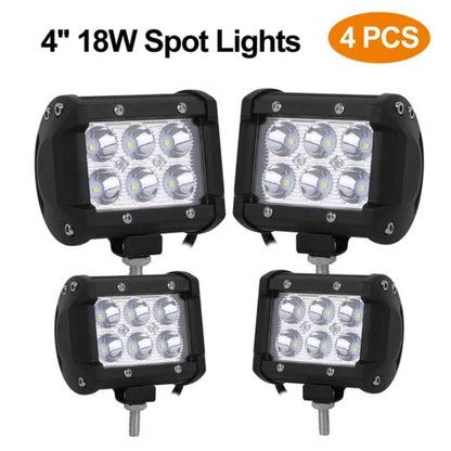 US Local 4 PCS 4in 18W Dual Row LED Spot Light Pod Cube Light
