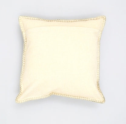 US Local Stonewashed Cotton Velvet Throw Pillow With Decorative Handstiched Edges-19X19inch