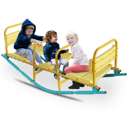 US Local Kindergarten Children Outdoor Rocking Horse Outdoor Park Playground Equipment Double Or Triple Seesaw Swinging Fun