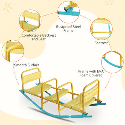 US Local Kindergarten Children Outdoor Rocking Horse Outdoor Park Playground Equipment Double Or Triple Seesaw Swinging Fun