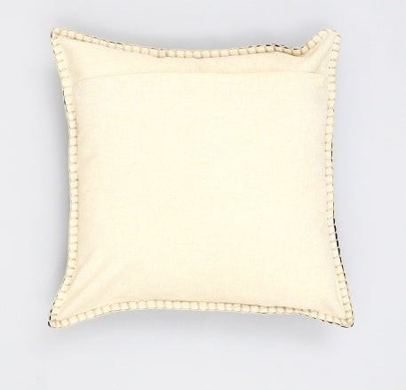 US Local Stonewashed Cotton Velvet Throw Pillow With Decorative Handstiched Edges-19X19 Inch