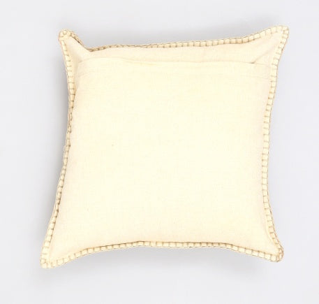 US Local Stonewashed Cotton Velvet Throw Pillow With Decorative Handstiched Edges-19X19 Inch