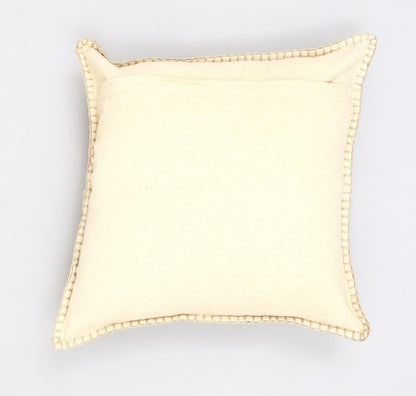 US Local Stonewashed Cotton Velvet Throw Pillow With Decorative Handstiched Edges-19X19 Inch