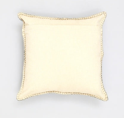 US Local Stonewashed Cotton Velvet Throw Pillow With Decorative Handstiched Edges-19X19 Inch