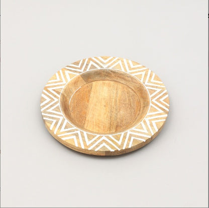 US Local Handcrafted 13 Wood Charger Plate   Wooden Dinning Placemat Artisan Wood Tableware