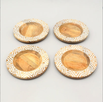 US Local Handcrafted 13 Wood Charger Plate   Wooden Dinning Placemat Artisan Wood Tableware