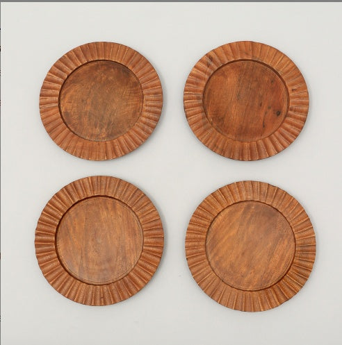 US Local Handcrafted 13 Wood Charger Plate   Wooden Dinning Placemat Artisan Wood Tableware