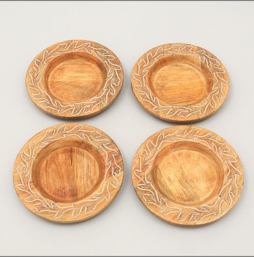 US Local Handcrafted 13 Wood Charger Plate   Wooden Dinning Placemat Artisan Wood Tableware