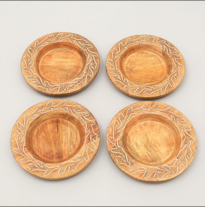US Local Handcrafted 13 Wood Charger Plate   Wooden Dinning Placemat Artisan Wood Tableware