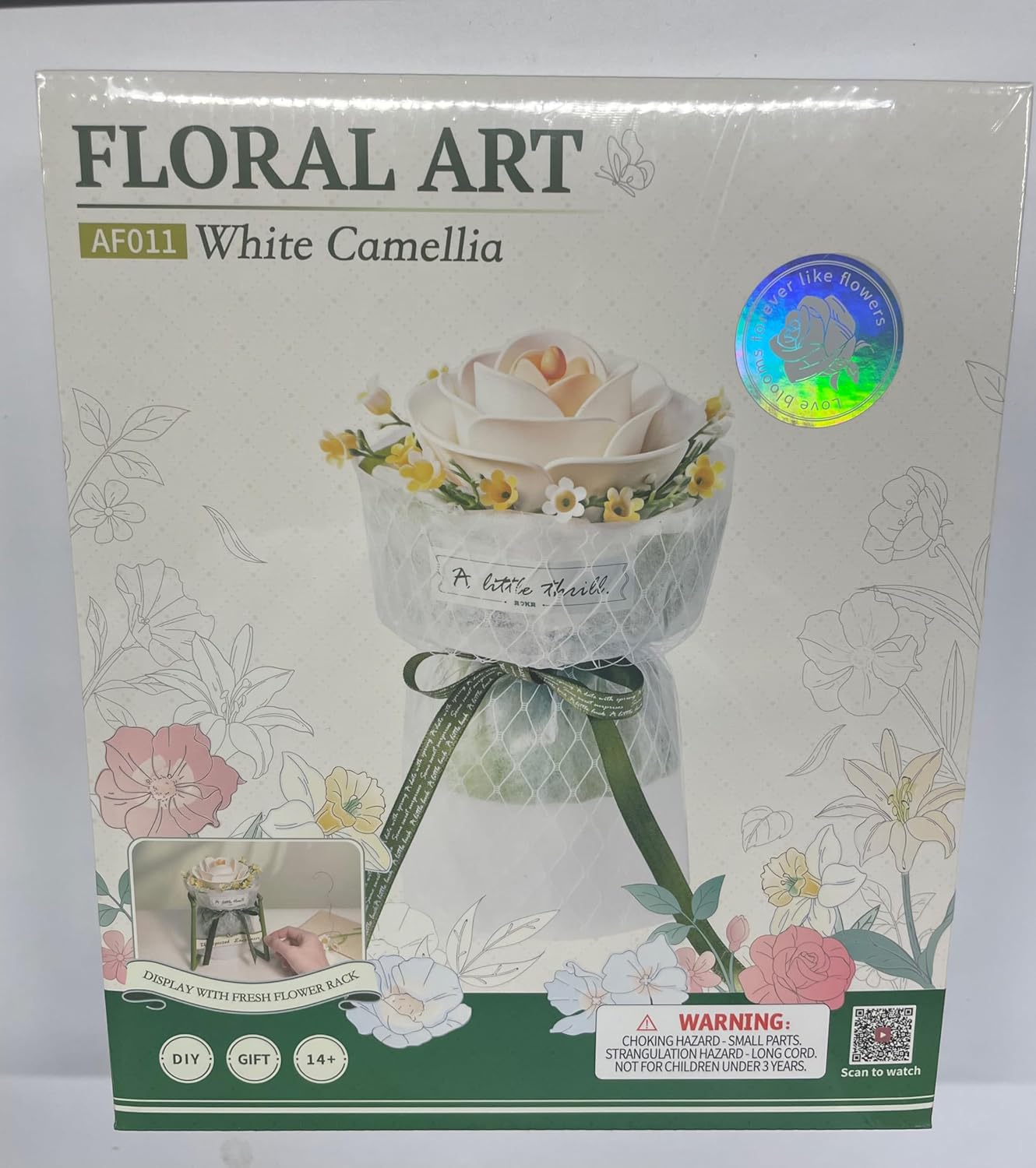 US Local ROBOTIME Artificial Flowers 3D Puzzle Model Kits Puzzles For Adults To Build, Decoration Home Decor Accessories Living Room Gifts For Women, Camellia