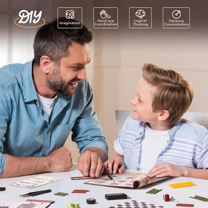 US Local ROBOTIME DIY Miniature House Kit Garage Workshop With Light, Wooden Dollhouse Model Building Kit For Adults And Children, Holiday Birthday Gifts For Boys Girls DG165