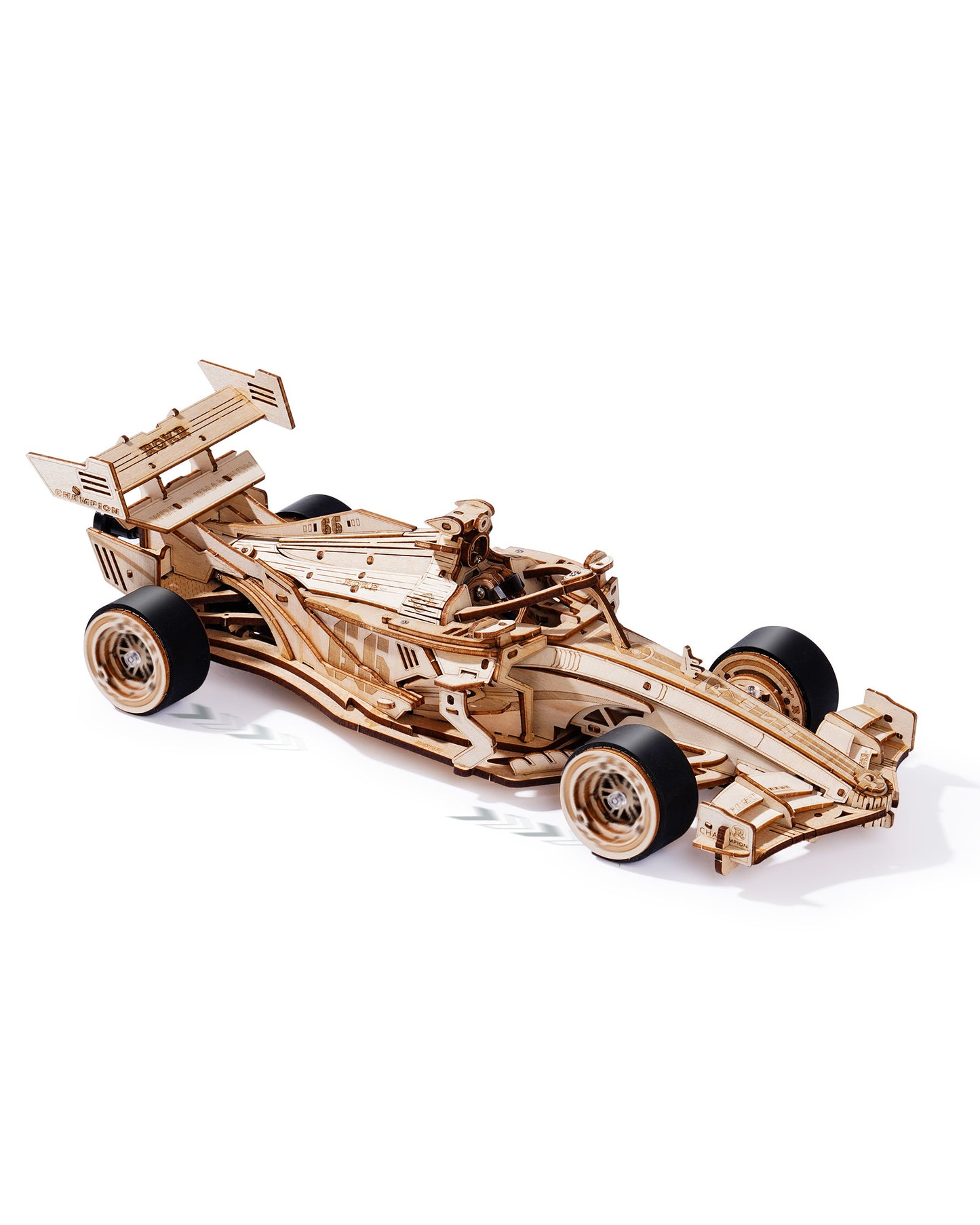 US Local ROBOTIME 3D Wooden Puzzle Racing Car Model Kits With Mechanical Roaring Engine
