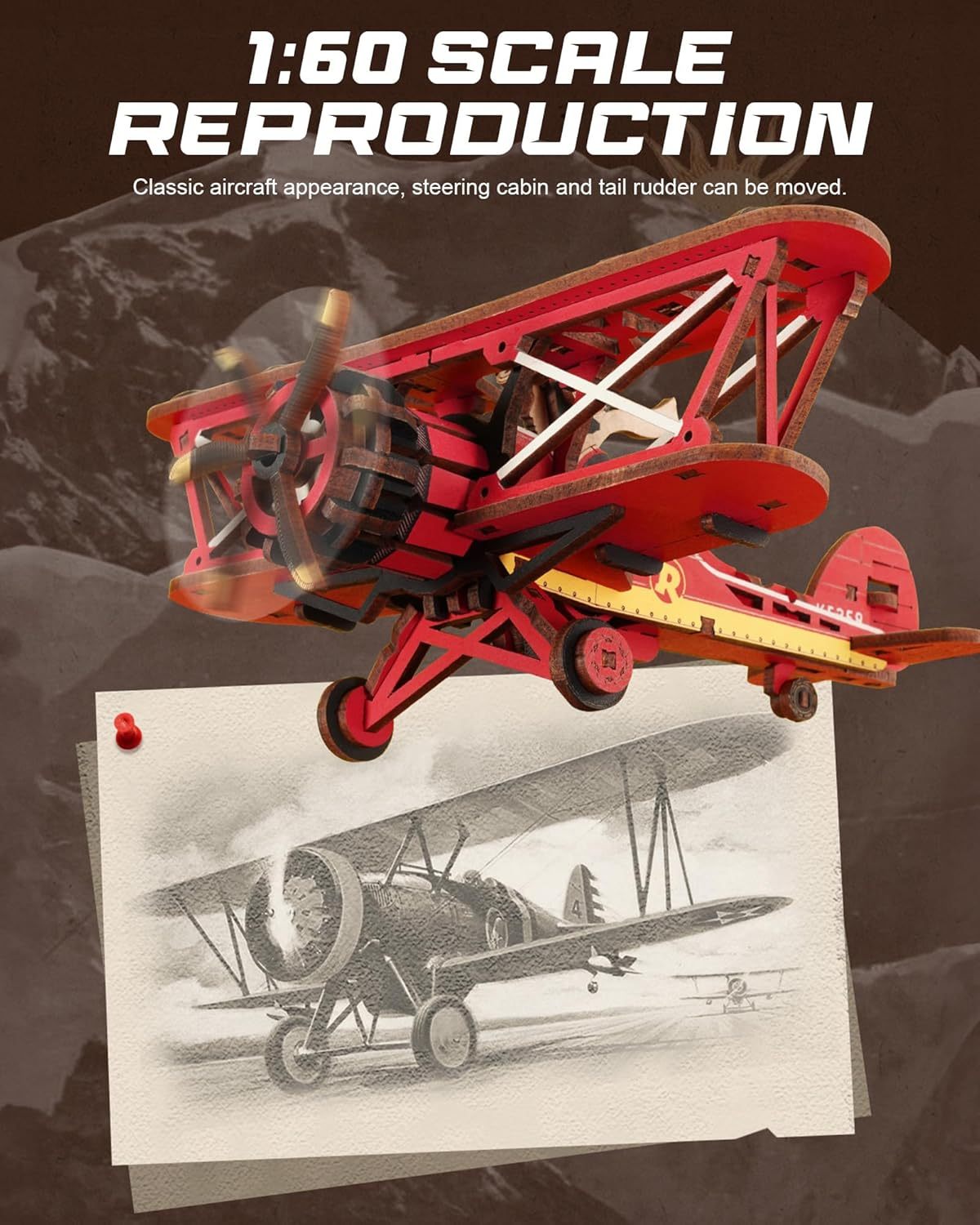 US Local ROKR 3D Wooden Puzzle Kit - Gravity Swing Series Gladiator Fighter With Moving Mechanism, Challenging DIY Building Project For Adult Model Enthusiasts