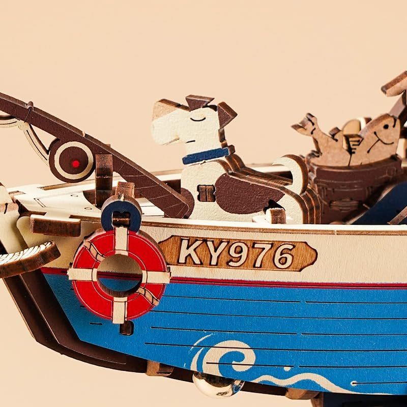 US Local ROKR 3D Wooden Puzzle Kit - Gravity Swing Series Gladiator Fighter With Moving Mechanism, Challenging DIY Building Project For Adult Model Enthusiasts