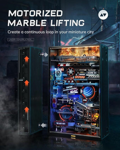 US Local ROBOTIME 3D Puzzle Model Kit To Build Last City, Marble Run LED Glow In The Dark MR01S