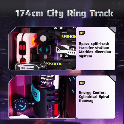 US Local ROBOTIME 3D Puzzle Model Kit To Build Last City, Marble Run LED Glow In The Dark