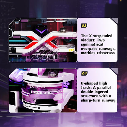 US Local ROBOTIME 3D Puzzle Model Kit To Build Last City, Marble Run LED Glow In The Dark