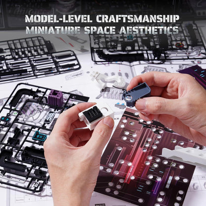 US Local ROBOTIME 3D Puzzle Model Kit To Build Last City, Marble Run LED Glow In The Dark