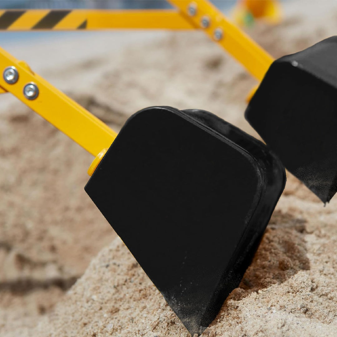 US Local Only Supports Self Pickup Kids Excavator Ride On Toys, Beach Toys Outdoor Sandbox Toy Excavator, Steel Excavator Crane Rotates 360 Degrees With Stable Base- Yellow