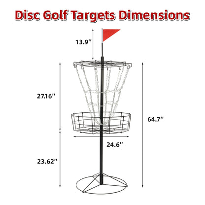 US Local Only Supports Self Pickup-Disc Golf Target, 12 Chain Portable Disc Golf Basket, Metal Disc Golf Practice Target Basket, Black