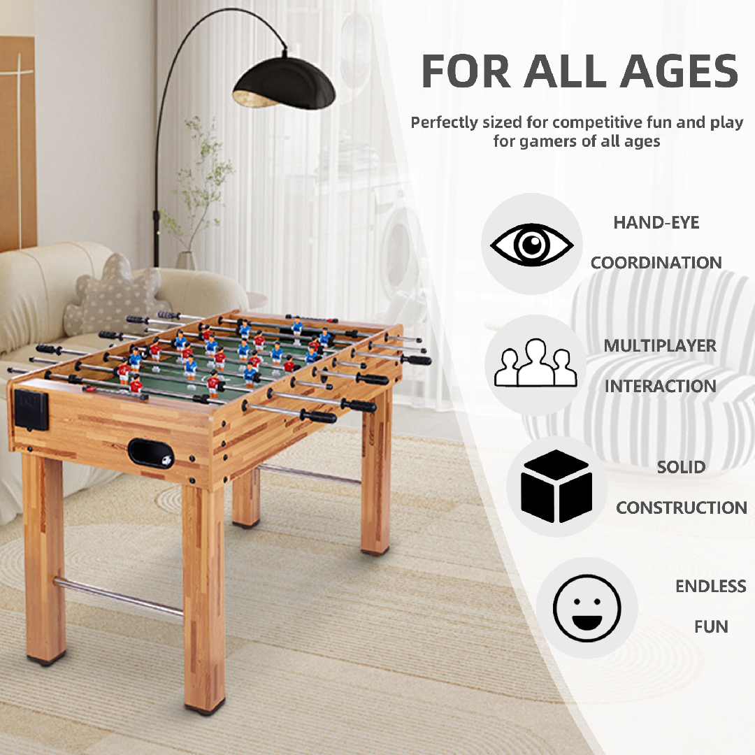 US Local Only Supports Self Pickup-Foosball Table, 48in Competition Sized Foosball Table For Home, Portable Mini Table Football-Soccer Game Set, Includes 2 Balls And 2 Cup Holders