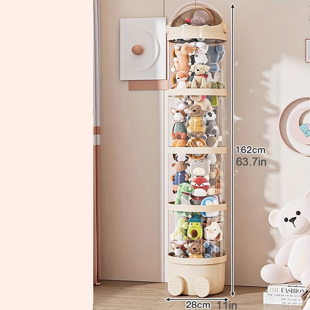 US Local Stackable Plush Toy Storage Box With Drawer Transparent PET Material Zipper And Lid Closure