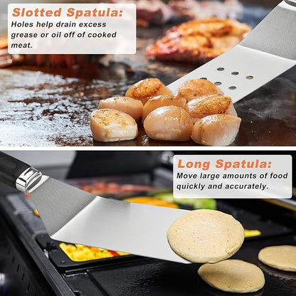 US Local 27 PCS Griddle Accessories Kit, Flat Top Grill Accessories Set For Camping, Professional Grill Spatula Set With Melting Dome, Burger Press For Outdoor BBQ Cooking