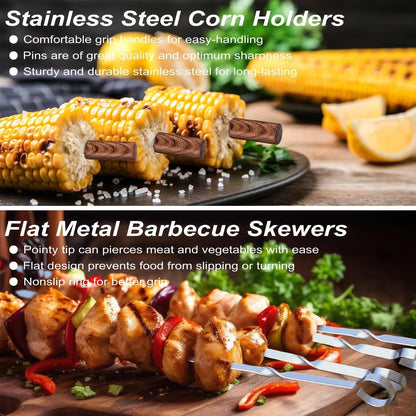 US Local POLIGO 29 PCS BBQ Grill Accessories Stainless Steel BBQ Tools Grilling Tools Set With Storage Bag For Fathers Day Dads Birthday Presents - Camping Grill Utensils Set Ideal Grilling Gifts For Men Women