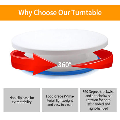 US Local 1 Set 11in Rotating Cake Turntable 108Pcs Cake Decorating Supplies Kit Revolving Cake Table Stand Base Baking Tools