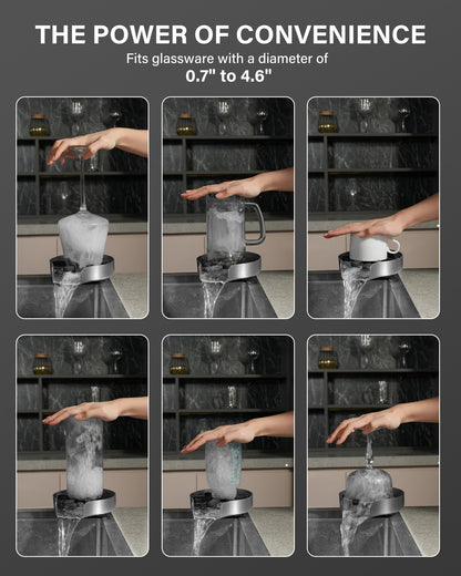 US Local PIPPONER Glass Rinser For Kitchen Sink, Upgrade 360 Rotating High Pressure Jet Glass Rinser, 5-inch Stainless Steel Cup Washer, Cup Rinser Sink Attachment For Home And Commercial