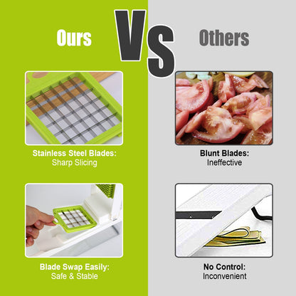 US Local 1 Set 12 In 1 Vegetable Chopper With Container Kitchen Food Slicer Dicer Grater Peeler Egg Separator Hand Protector For Onion Salad Potato