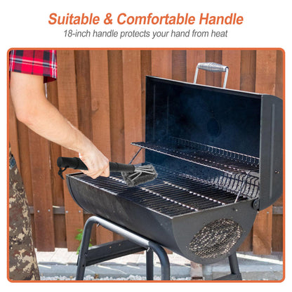1 Set BBQ Grill Cleaning Brush Stainless Steel Barbecue Cleaner With 18in Suitable Handle Stiff Wire Bristles For Grill Cooking Grates