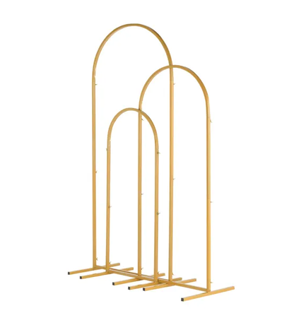 US Local 5.9ftand4.9ftand3.9ft Three-Piece Set Wedding Top Iron Art Wedding Iron Arch Gold