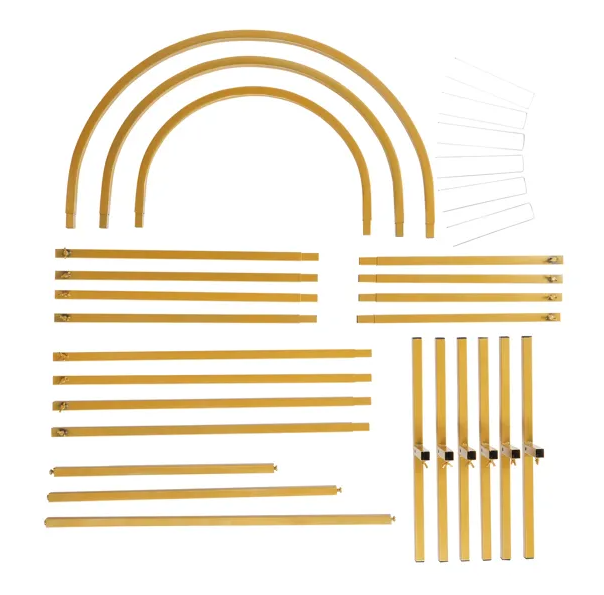 US Local 5.9ftand4.9ftand3.9ft Three-Piece Set Wedding Top Iron Art Wedding Iron Arch Gold