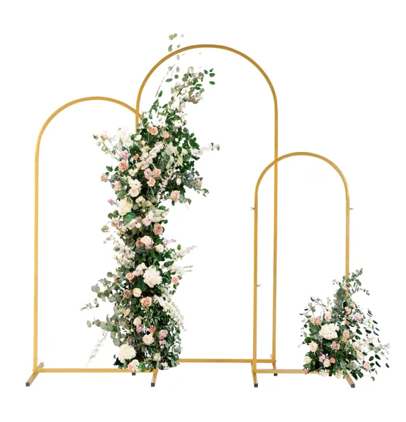 US Local 5.9ftand4.9ftand3.9ft Three-Piece Set Wedding Top Iron Art Wedding Iron Arch Gold