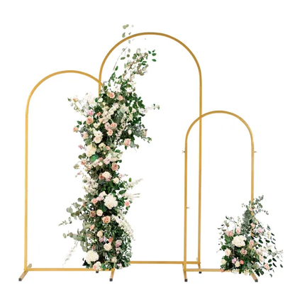 US Local 5.9ftand4.9ftand3.9ft Three-Piece Set Wedding Top Iron Art Wedding Iron Arch Gold
