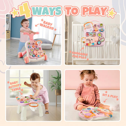 US Local Children's Music Pink Gliding Walker, The Perfect Toy For Young Children