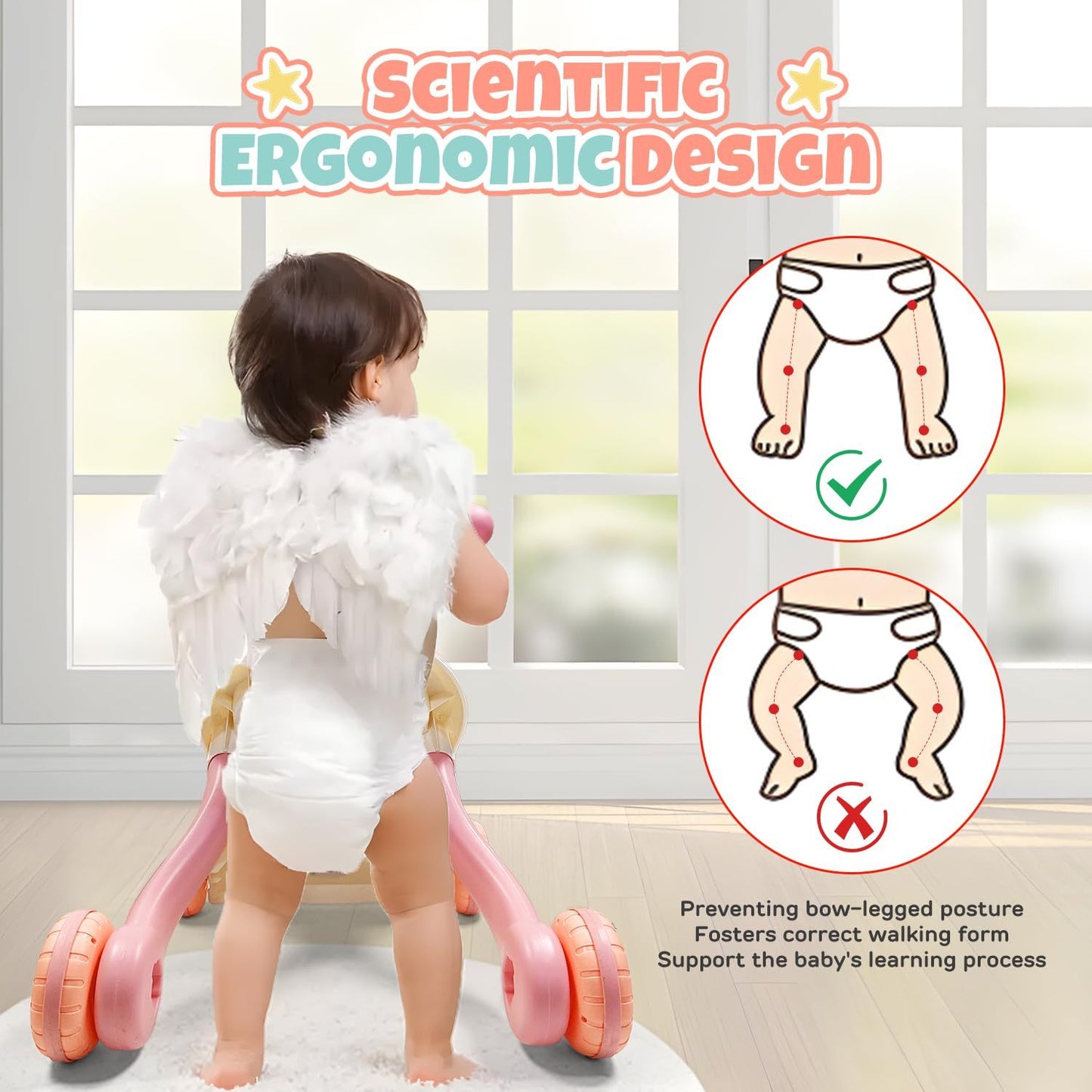 US Local Children's Music Pink Gliding Walker, The Perfect Toy For Young Children