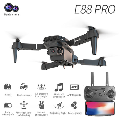 US Local E88 Dual Camera Drone, WiFi FPV Double Folding RC Quadcopter Altitude Hold, Remote Control Toy For Beginners, Ideal Men's Gift For Outdoor Fun, Great For Christmas, Halloween, And Thanksgiving