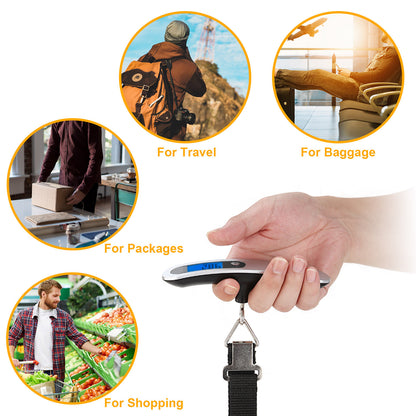 US Local Portable Digital Luggage Scale 50kg 10g LCD Hanging Luggage Scale Electronic Digital Weight Scale For Travel Household