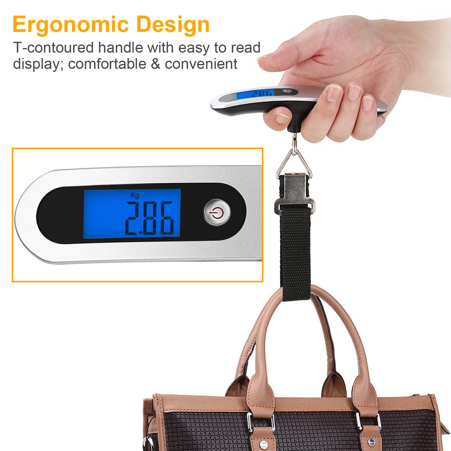 US Local Portable Digital Luggage Scale 50kg 10g LCD Hanging Luggage Scale Electronic Digital Weight Scale For Travel Household