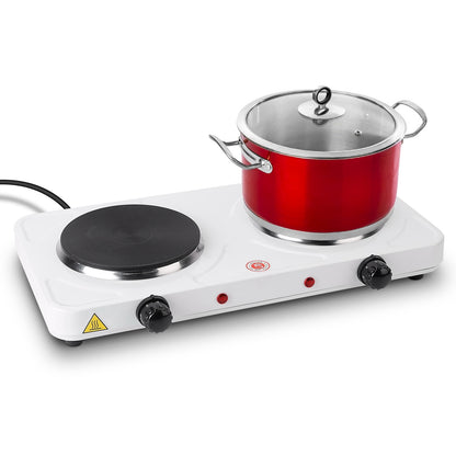 US Local 1 Pc 2000W Double Electric Burner Double Hot Plate With 5 Gear Temperature Control