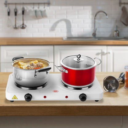 US Local 1 Pc 2000W Double Electric Burner Double Hot Plate With 5 Gear Temperature Control