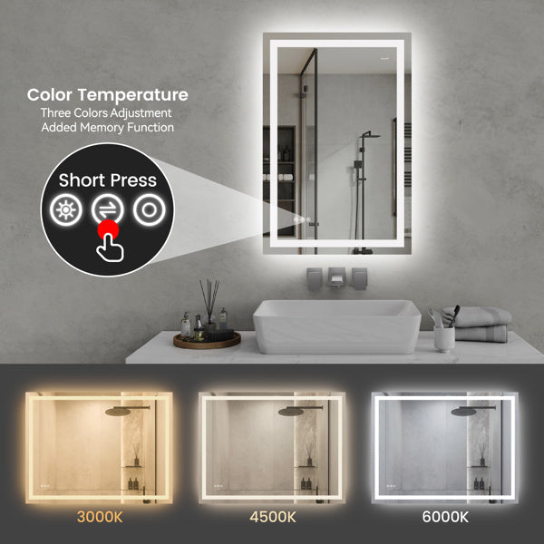 US Local 24 Inch X 36 Inch LED Bathroom Mirror