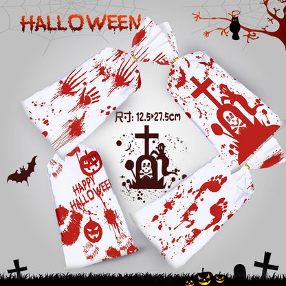 US Local Red And White Halloween Drawstring Bag