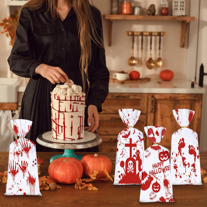 US Local Red And White Halloween Drawstring Bag