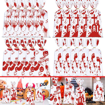 US Local Red And White Halloween Drawstring Bag