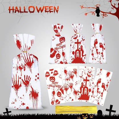 US Local Red And White Halloween Drawstring Bag